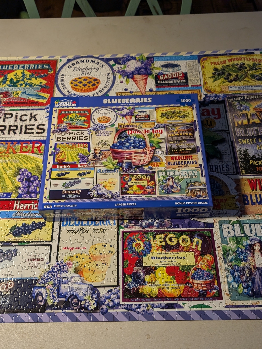 Like New White Mountain Blueberries 1000-Piece Jigsaw Puzzle